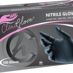 Nitrile Black Gloves 100s Small Powder free