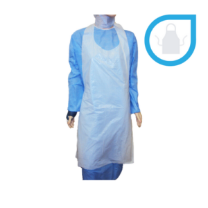 Plastic Apron 110cm - White with 2 Ties (Disposable)