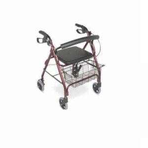 Rollator 4 Wheel with 6″ Wheels Solid Castor – Aluminium