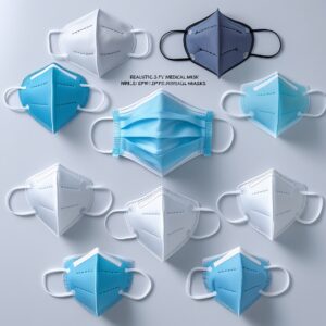 3 ply black disposable face masks