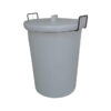 Refuse Bin with Lid - Plastic - Steel Handles - 90L - White - LB022W