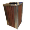 Wastebin - SS430 Stainless Steel and Wood Litter Bin - 900x510x510mm - WDA2163S