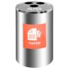 Recycling Bin Three Holes - Stainless Steel - Includes Sticker Label and Plastic Liner- 490 Ø x 695 (H) mm - RECDK03SSREC004L3