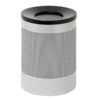 Steel Litter Bin - Wide - Swivel Funnel Top Lid and Bin Liner - Square Punch - 400 Ø x 600 (H) mm - Silver - 771SI-027SD