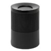 Steel Litter Bin - Wide - Swivel Funnel Top Lid and Bin Liner - Square Punch - 400 Ø x 600 (H) mm - Black - 771BL-027SD