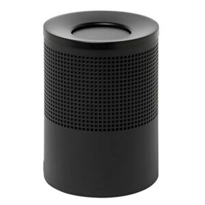 Steel Litter Bin - Wide - Swivel Funnel Top Lid and Bin Liner - Square Punch - 400 Ø x 600 (H) mm - Black - 771BL-027SD