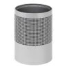 Steel Litter Bin - Wide - No Lid or Liner - Square Punch - 400 Ø x 600 (H) mm - Silver - 764SI
