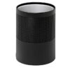 Steel Litter Bin - Wide - No Lid or Liner - Square Punch - 400 Ø x 600 (H) mm - Black - 764BL