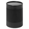 Steel Litter Bin - Wide - Full Swivel Lid and Bin Liner - Perforated - 400 Ø x 600 (H) mm - Black - 754BL-027SD