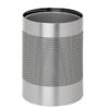 Steel Litter Bin - Wide - No Lid or Liner - Perforated - 400 Ø x 600 (H) mm - Stainless Steel - 630SS