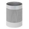 Steel Litter Bin - Wide - No Lid or Liner - Perforated - 400 Ø x 600 (H) mm - Silver - 630SI