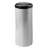 Steel Waste Paper Bin - Fluted - With Flip-top Lid - 240 Ø x 600 (H) mm - Silver - 525SI