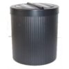Steel Waste Paper Bin - Fluted - With Flip-Top Lid - 240 Ø x 300 (H) mm - Colour Options - 521BL