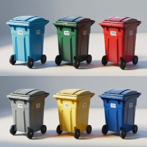 1100 liter white wheelie bin