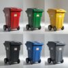Green 1000 liter wheelie bin