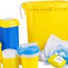 yellow hazardous waste bins
