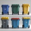 Blue 120 liter wheelie bin