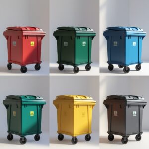 Grey 240 liter wheelie bin