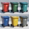Grey 120 liter wheelie bin