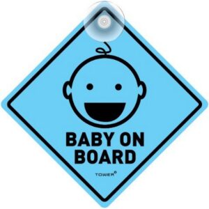 Vehicle Signage - Baby on Board - Blue - 150 x 150mm - SIGNBOBB