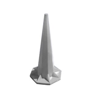 Safety Cone - Hard Plastic - Traffic Safety Barrier Cone - Jumbo - 1.8m - White - SXS047W