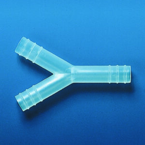 Tubing connector, PP, Y-shape f. tub.inner dia.  4- 5 mm tot. l. 35 mm
