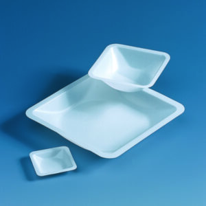 Weighing dishes 100 ml, PS square shape, 84x84x24mm pack of 500