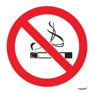 Aluminium Sign - Mini Decal Signage - No Smoking - 115 x 115mm - DECAL-NS