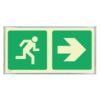 Photoluminescent Sign Frame - Man Running Green Arrow - 380 x 190mm - SIGNP2MA(2)