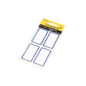 Book Labels - 3,4 x 7 cm - 24's - White with Blue Border - 1 Pack - BB376524