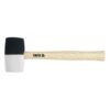 Rubber Mallet - Black and White Head Sections - Wood Handle - 780g - YT-4604