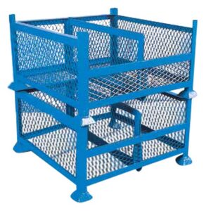 Stackable Cut-Away Steel Cage - Blue - 194Kg - STACKCAGE1