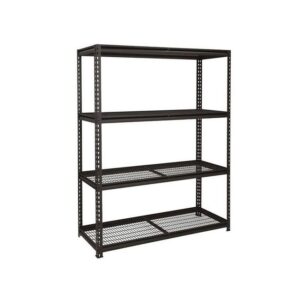 Steel Shelving - 4 Tier - Heavy Duty - Boltless - Metal Frame and Shelves - Charcoal - ADIY3905