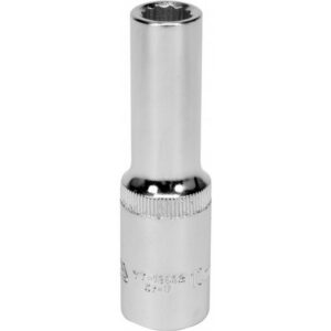 Bi-hex Deep Socket - 12 Point - Chrome Vanadium - 1/2" Connector - 76mm Length - 10mm - YT-12932