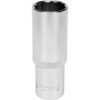 Bi-hex Deep Socket - 12 Point - Chrome Vanadium - 1/2" Connector - 76mm Length - 21mm - YT-12943