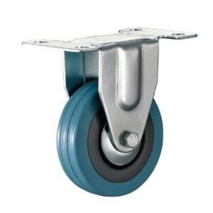 Castor Wheels - Blue Rubber - Fixed Wheel - 65mm - TOOC431
