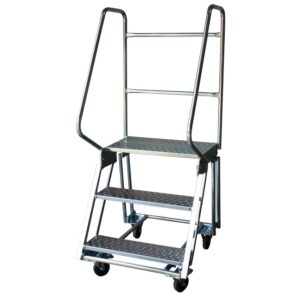 Mobile Safety Step Ladder - Mounty Rollstep - 3 Step - 1.575m High - MLH03