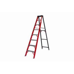 All Fibreglass Single Sided Ladder - Industrial A-Frame - 8 Steps - 2.4m - FGS8-ALL-SS