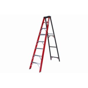 Fibreglass Single Sided Ladder - Industrial A-Frame - 8 Steps - 2.4m - FGS8