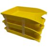 Letter Tray - Plastic - Triple - 35 x 26 x 6 cm - Colour Options - Pack of 21 - 014LT-T-Y