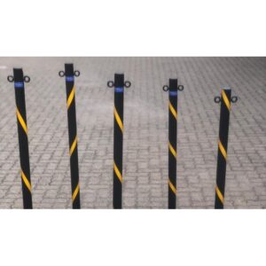 Queueing Post - Steel - Post Only - 100 x 5 (?) cm - Black and Yellow - SXS025BYM