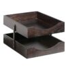 Letter Tray - Double - Contract Wooden Range - 38.5 x 28 x 20 cm - Imbuia - WAL902IM