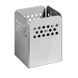 Pencil Holder - Round Perforated Steel Range - Metal - 7.5 x 7.5 x 10 cm - Silver - 806SI