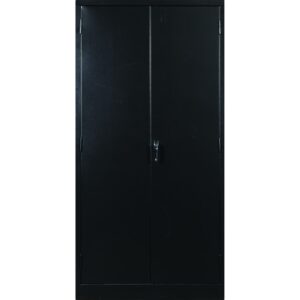 Steel Stationery Cupboard - Metal Storage Cabinet - 4 Shelves - Black - 180 x 90 x 45 cm - SC002-black