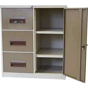 Steel Office Filing Cabinet and Cupboard - 3 Drawer File - 101.5 x 90 x 63 cm - FC33-ivorykaroo