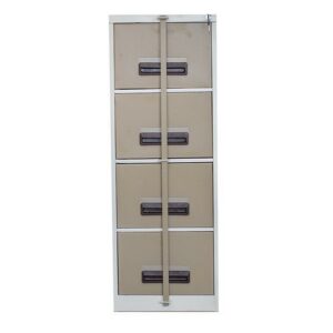 Steel Office Filing Cabinet - 4 Drawer File - Security Bar - 130 x 47 x 63 cm - 4FC01-ivorykaroo