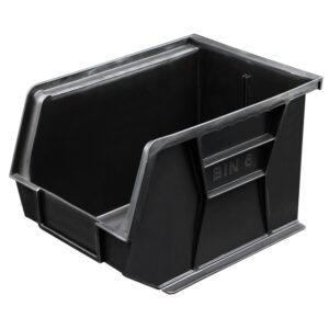 Stack & Hang Parts Storage Bin - Small Plastic Container - Size 6 - 28 x 21 x 18 cm - Black - BIN-6-BLACK