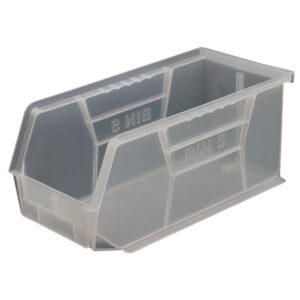 Stack & Hang Parts Storage Bin - Small Plastic Container - Size 5 - 28 x 14 x 13 cm - Clear - BIN-5-CLEAR