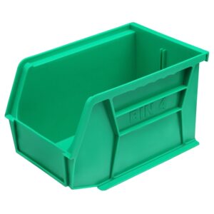 Stack & Hang Parts Storage Bin - Small Plastic Container - Size 4 - 21 x 14 x 13 cm - Green - BIN-4-GREEN