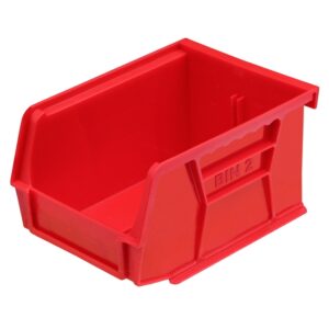 Stack & Hang Parts Storage Bin - Small Plastic Container - Size 2 - 13.5 x 10.5 x 7.5 cm - Red - BIN-2-RED